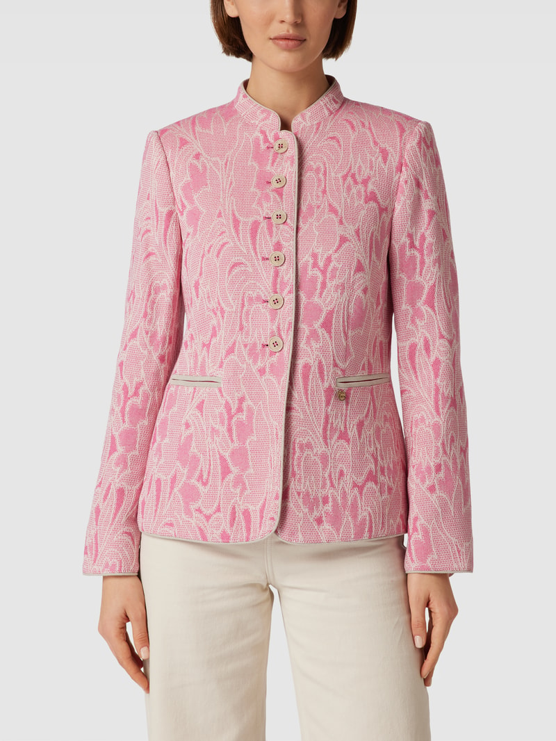 Blazer mit Allover-Muster in rosé meliert