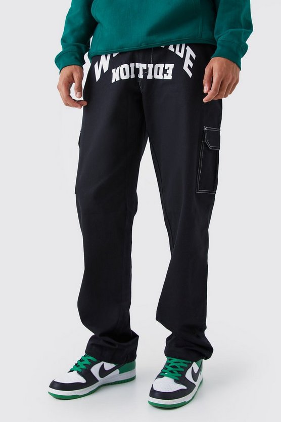 Tall lockere Cargo-Hose mit Worldwide-Print