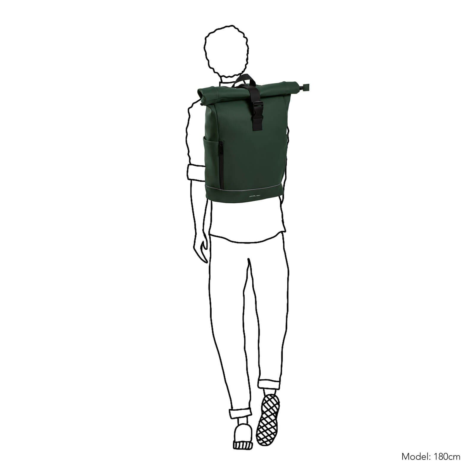 Daniel Ray Fahrradrucksack, Rolltop-Rucksack Highlands - PU-Rollrucksack mit Laptopfach