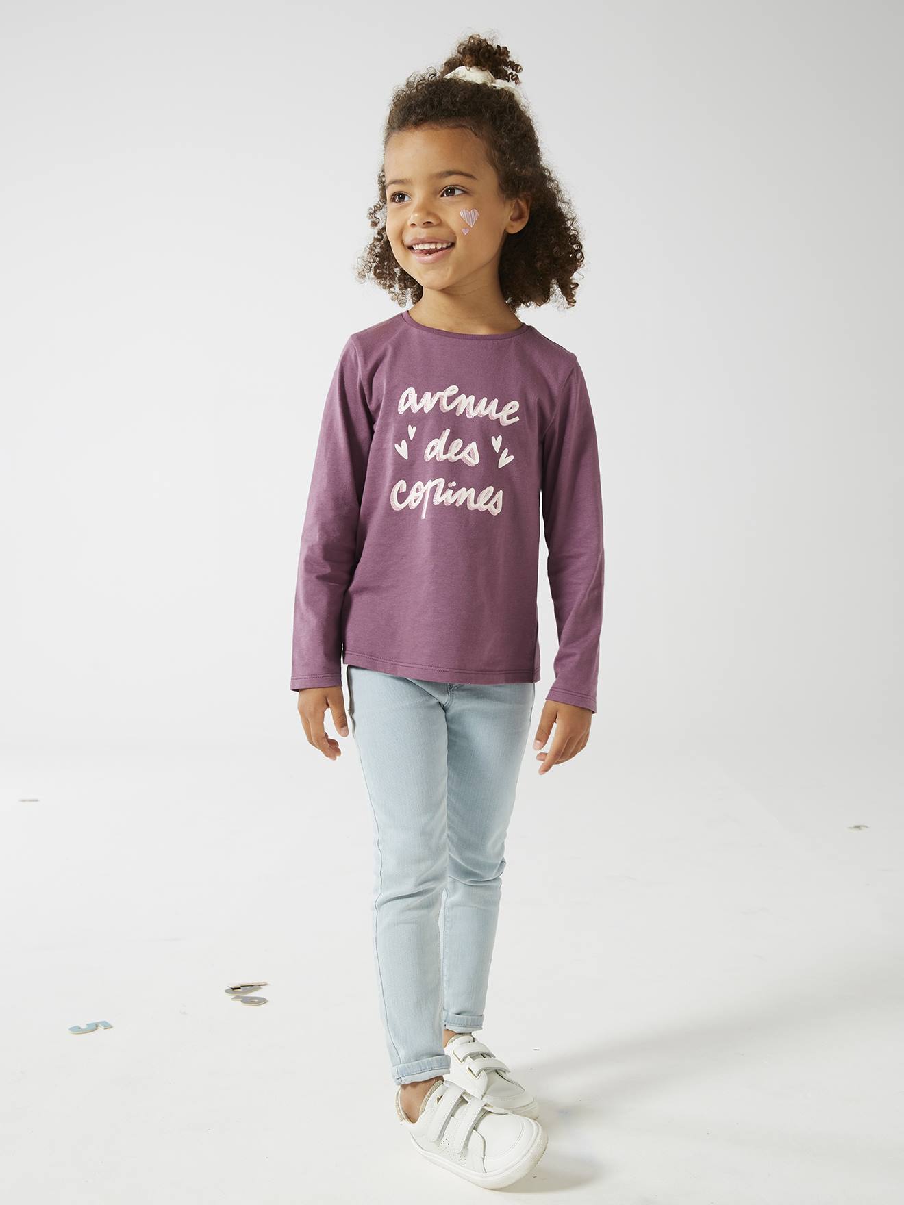 Tee-shirt à message Basics fille bronze