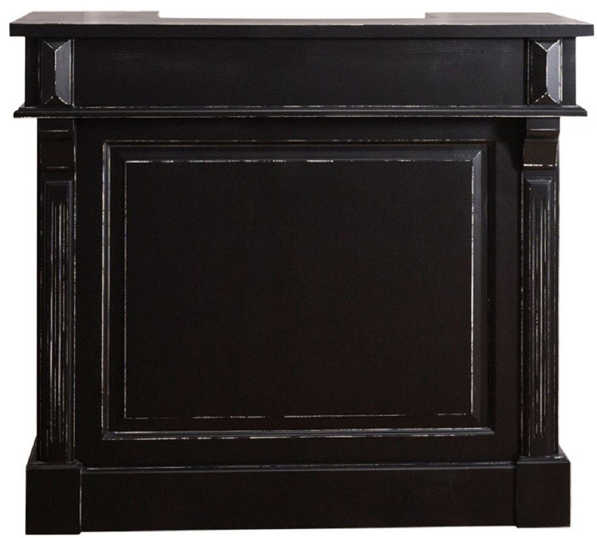 Casa Padrino Barschrank Landhausstil Massivholz Barschrank mit 4 Schubladen & Weinflaschenhalter Antik Schwarz 120 x 51 x H. 107 cm - Landhausstil Möbel