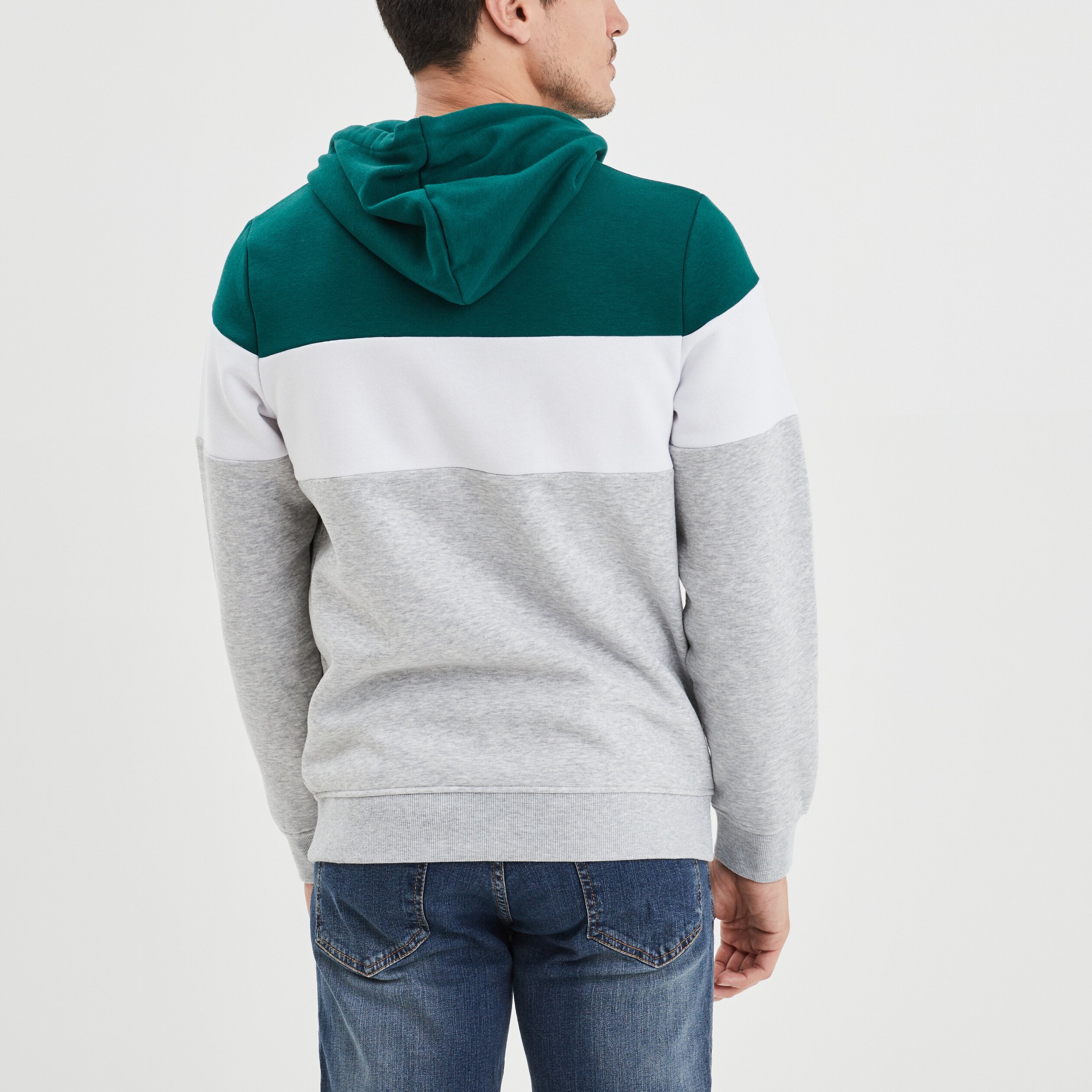 Sweat droit à capuche hoodie Creeks vert foncé homme | La Halle