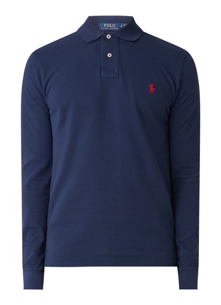 Ralph Lauren pieguļošs garroku polo krekls ar garām piedurknēm