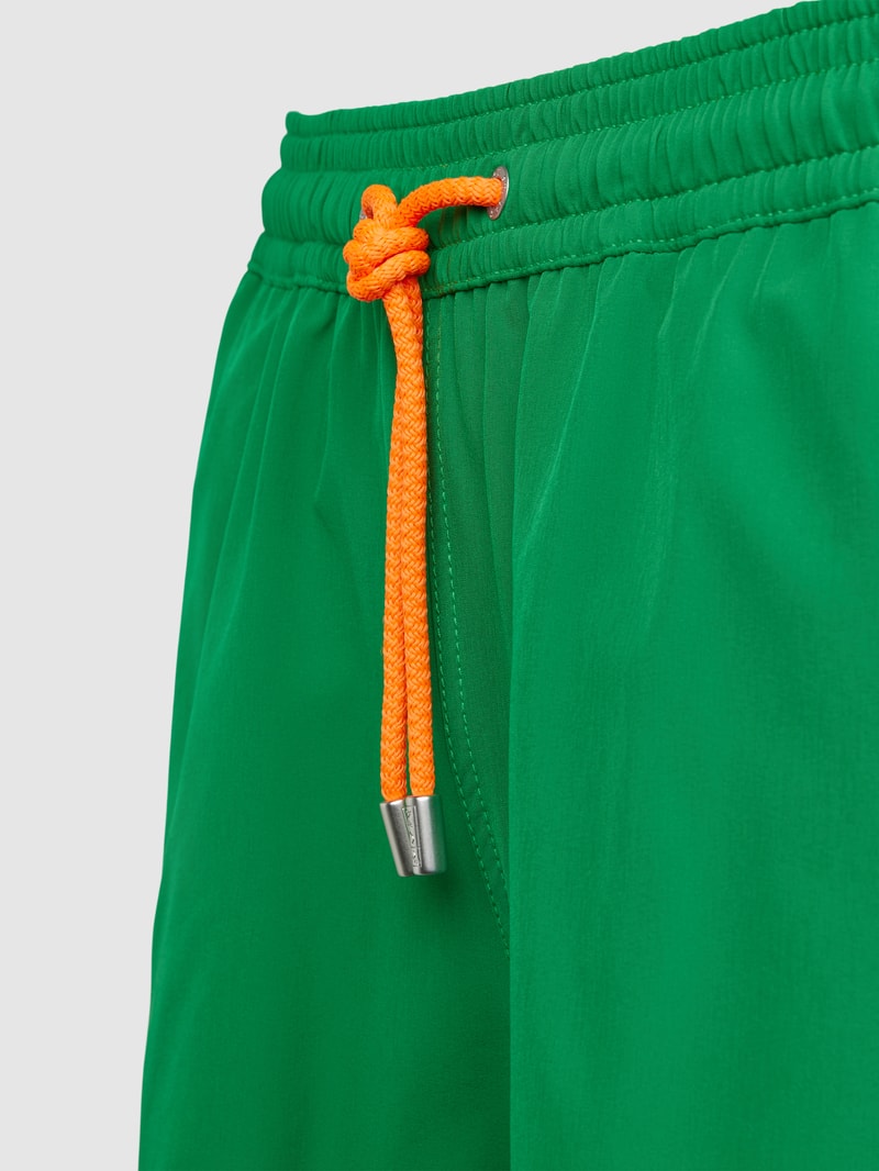 Badehose mit Label-Stitching Modell 'COMFORT' in grün