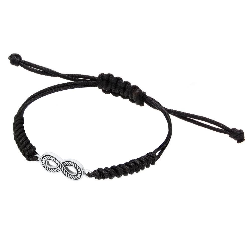 KUZZOI KUZZOI Bracelet Textilband Infinity Symbol Oxidiert 925 Silber Bracelet