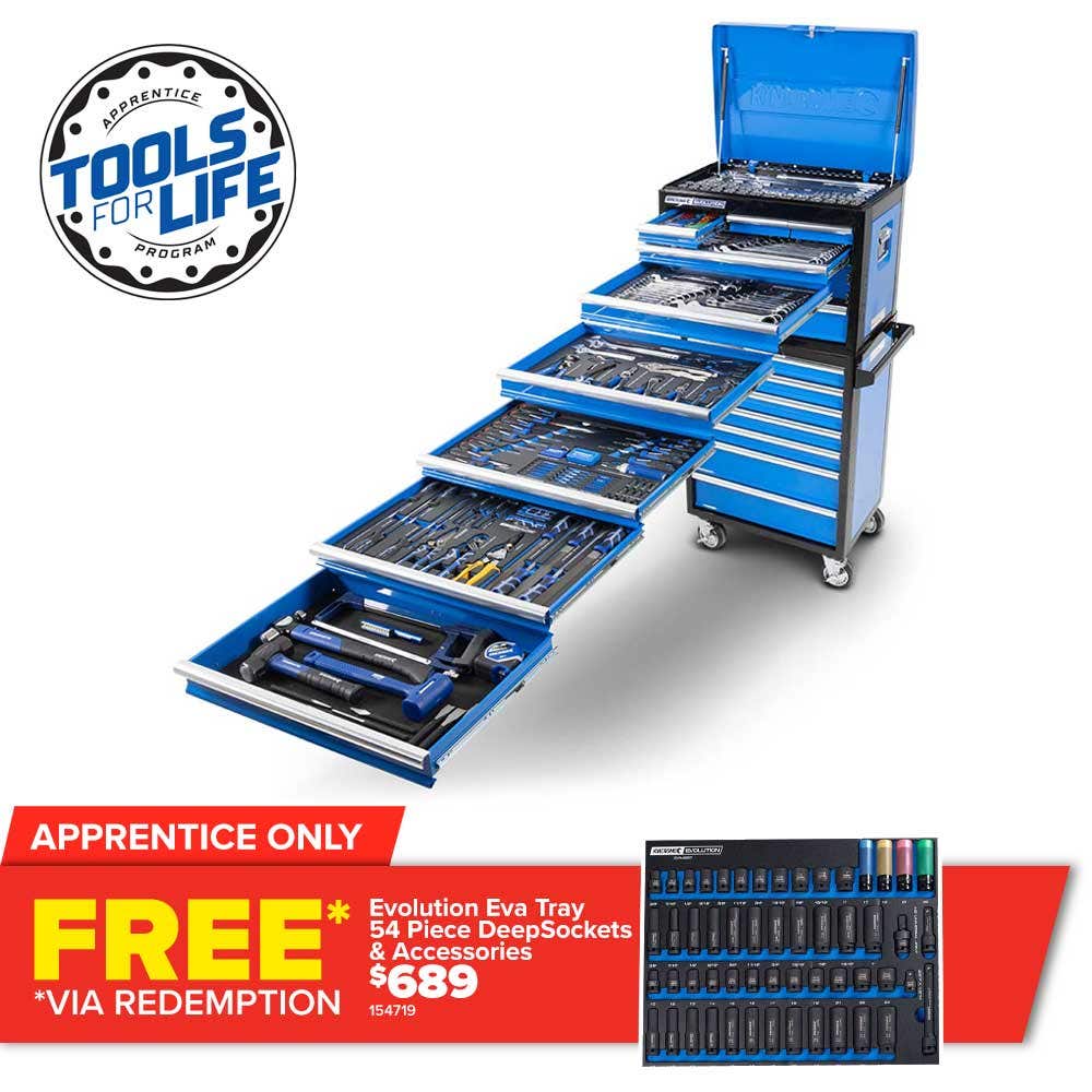 Conjunto de 312 peças e 14 gavetas KINCROME TFL Evolution Workshop P1712