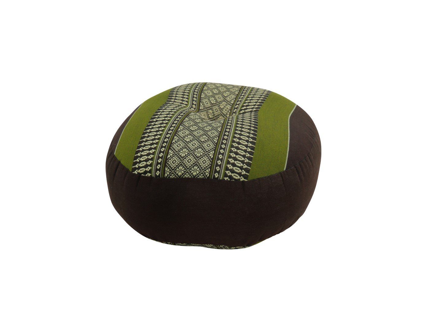 my Hamam Yogakissen Meditationskissen Zafu braun-grün 36x20 cm, angenehm, weich, orientalisches Muster