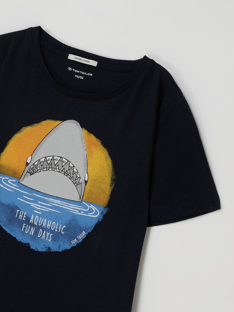 T-Shirt mit Print in marineblau