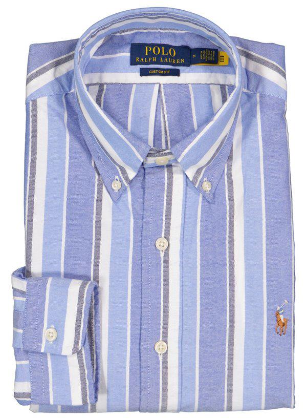 Polo Ralph Lauren, Hemd, Customer Fit, Oxford, blau gestreift