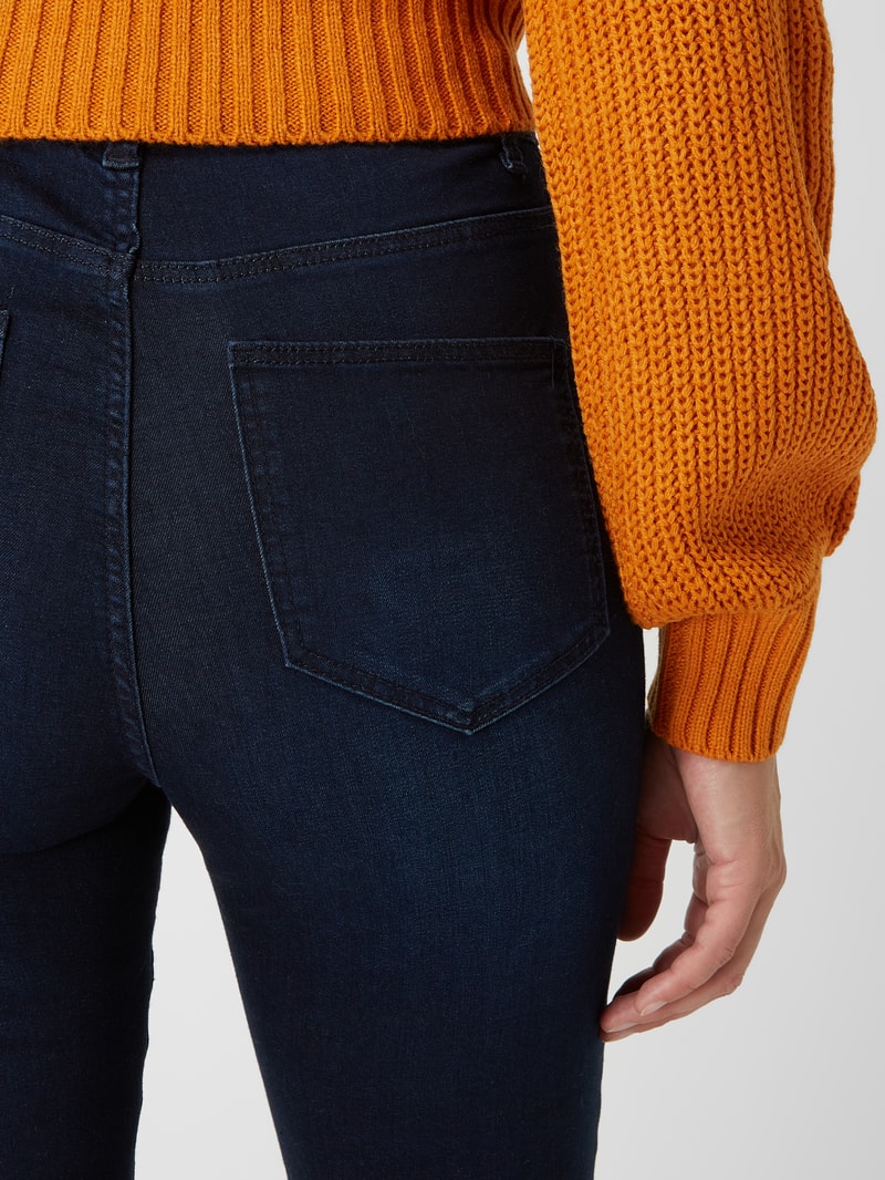 Skinny Fit High Waist Jeans mit Stretch-Anteil Modell 'Callie' in dunkelblau