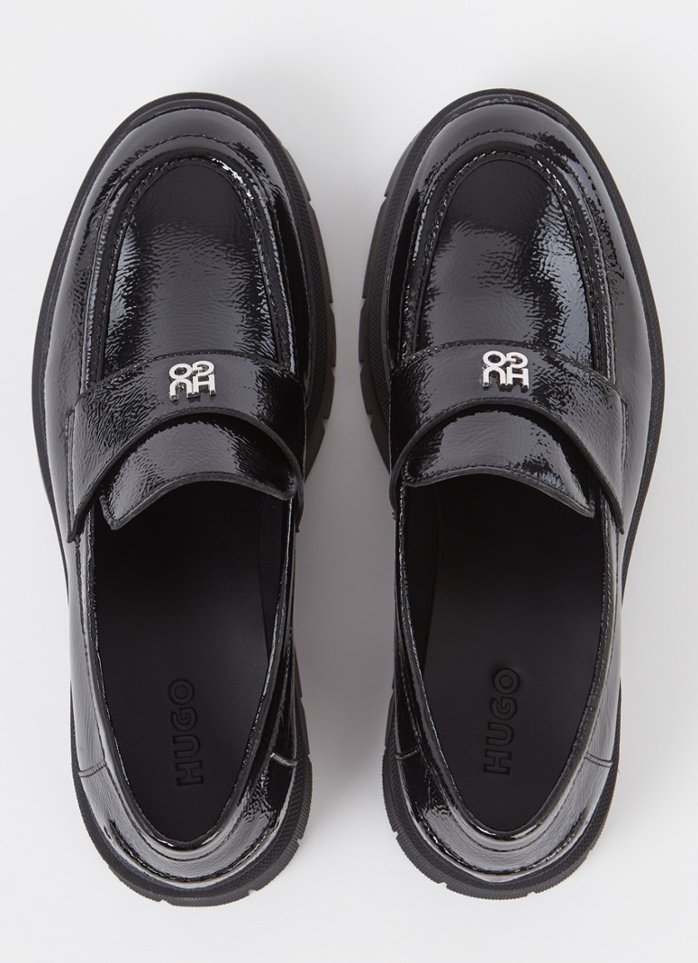 Mocasini HUGO BOSS Kris din piele lăcuită cu talpă cu platformă