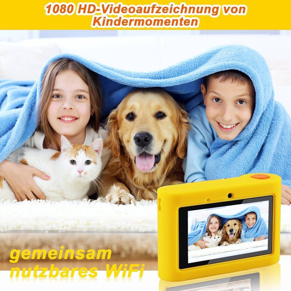 Fine Life Pro Kinderdigitalkamera Spielzeugkamera Kinder Selfie Kamera Kinderkamera (48 MP, inkl. Kinder Camcorder, WiFi Digitalkamera Fotokamera mit 32GB SD-Karte, Geeignet als Geschenk für Kinder von 3 bis 14 Jahren)
