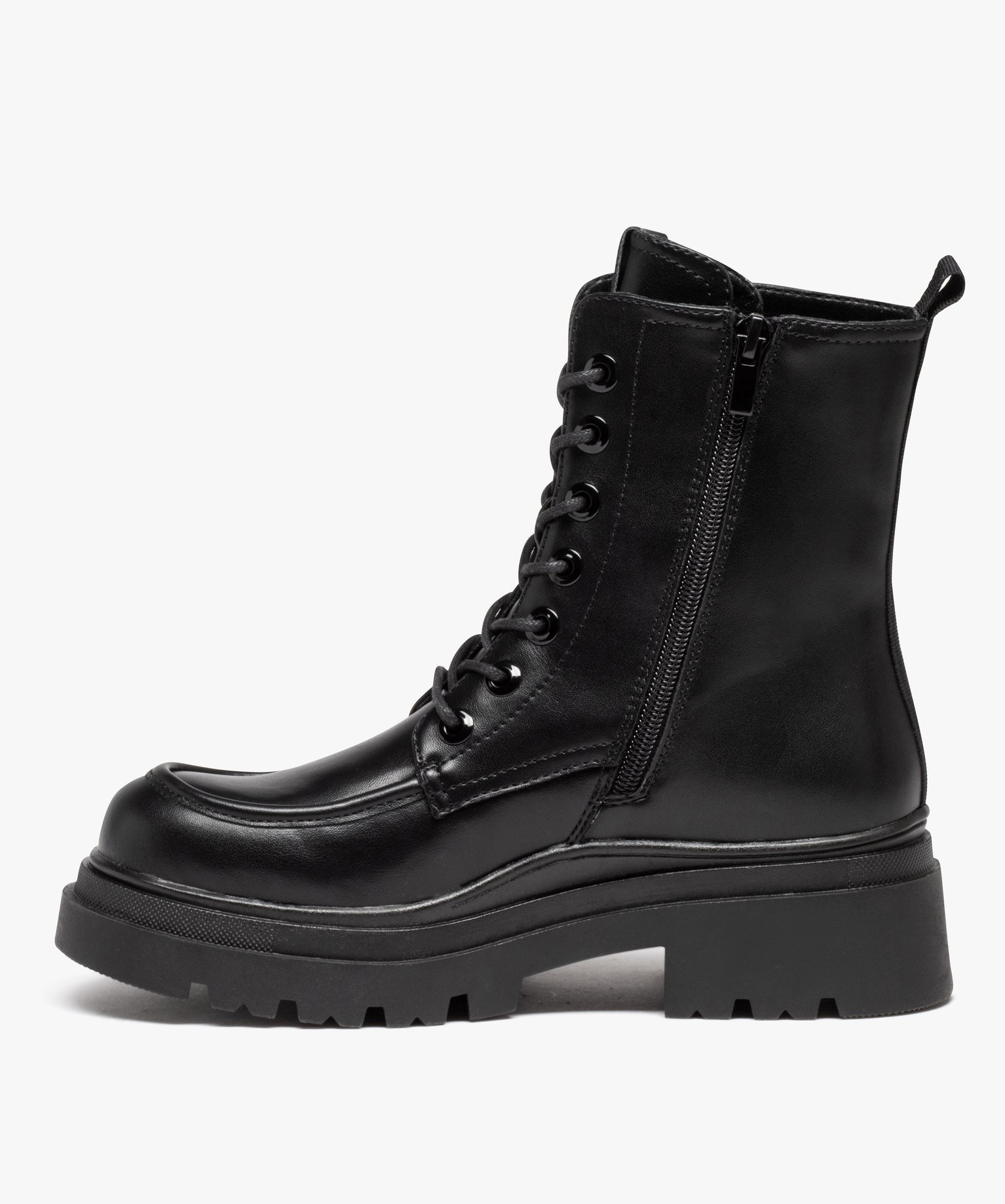Boots doublés sur semelle crantée femme noir | GEMO