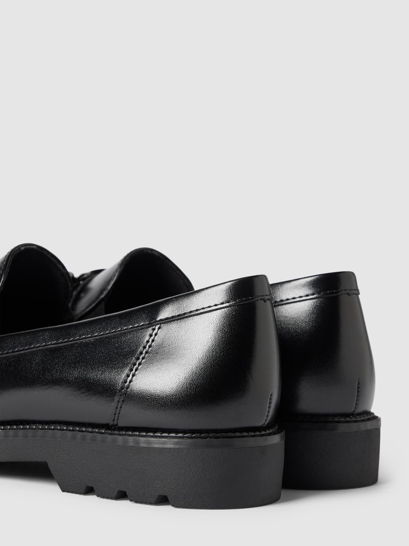 Penny-Loafer aus echtem Leder in schwarz
