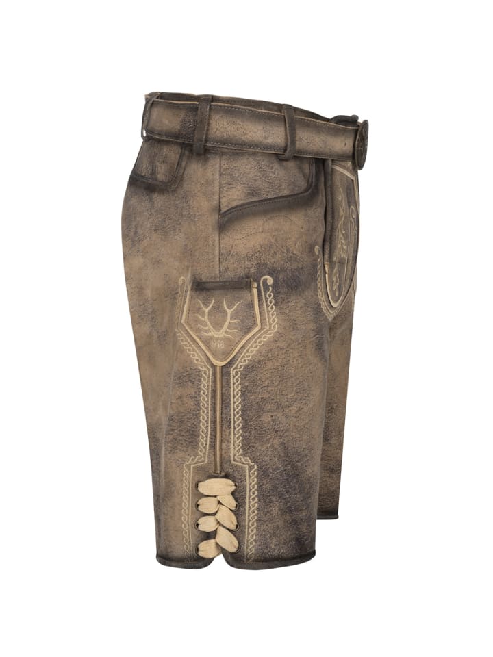 KRÜGER Lederhose Magnus in braun günstig kaufen