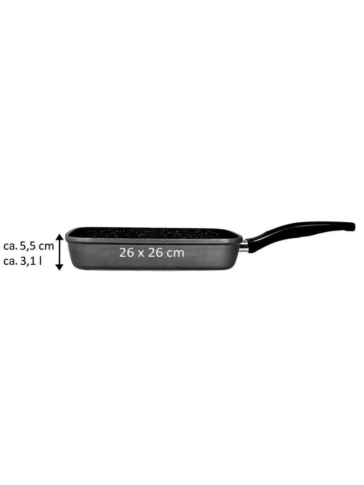 Stoneline Grillpfanne 26 cm | ohne Deckel in Grau günstig kaufen 26 x 26 cm