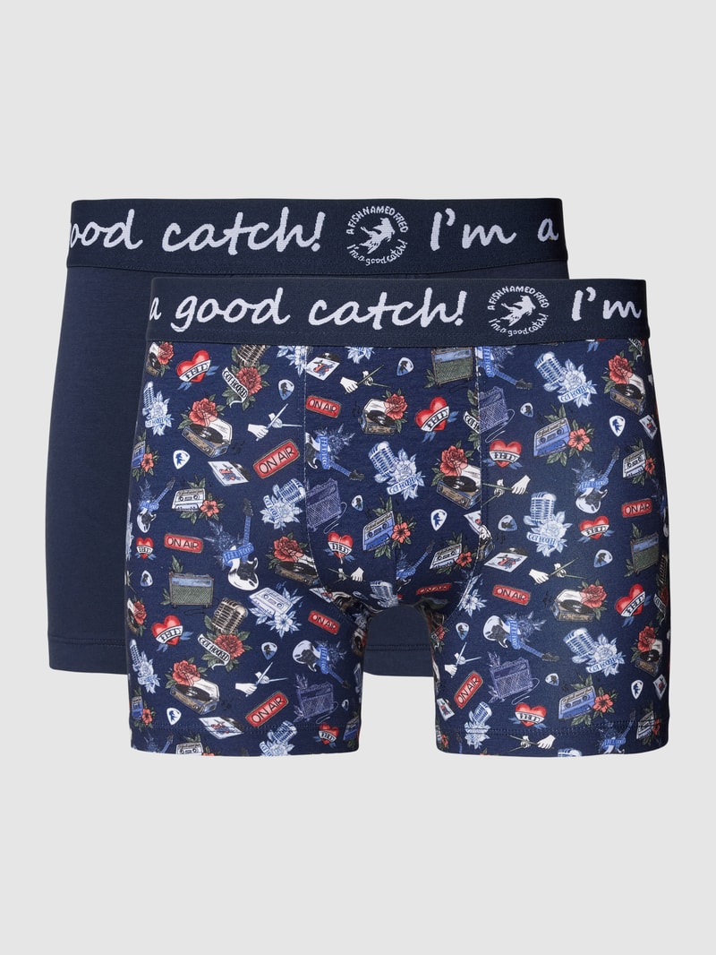 Boxershorts mit elastischem Logo-Bund in dunkelblau