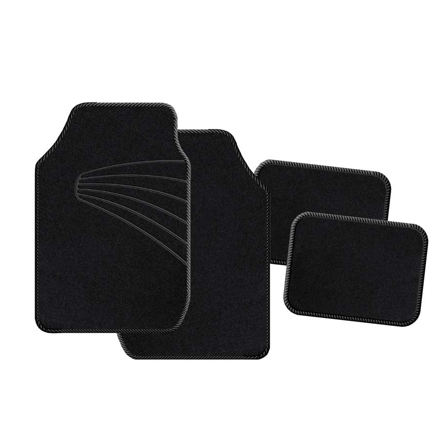 Textil-Fußmatten PROMO im 4-tlg. Set, universal, schwarz/grau - ATU
