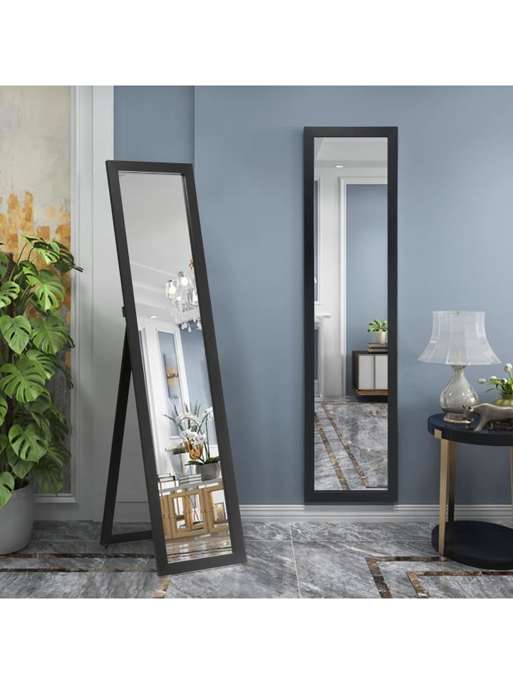 COSTWAY 2 in 1 Ganzkörperspiegel in Schwarz günstig kaufen 155 cm