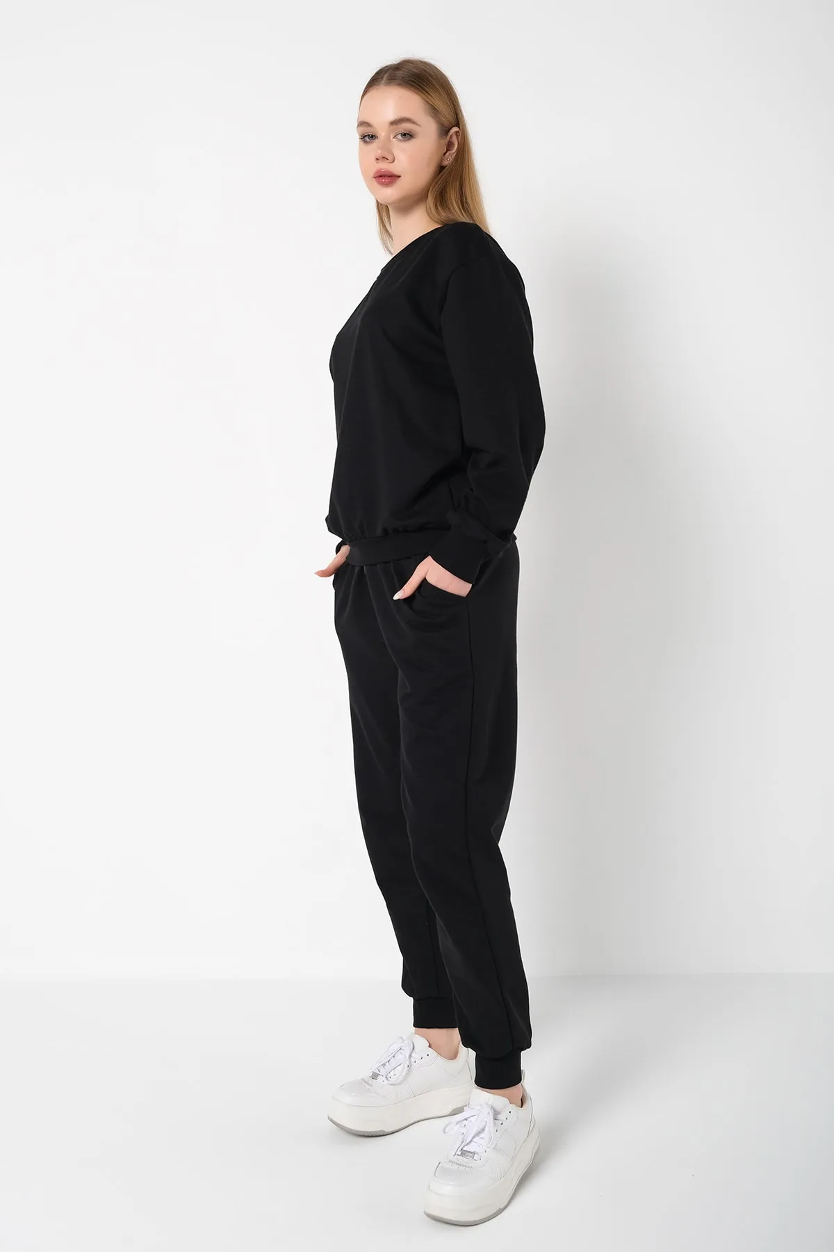 Know  Damen-Pyjama-Set aus schwarzer Baumwolle