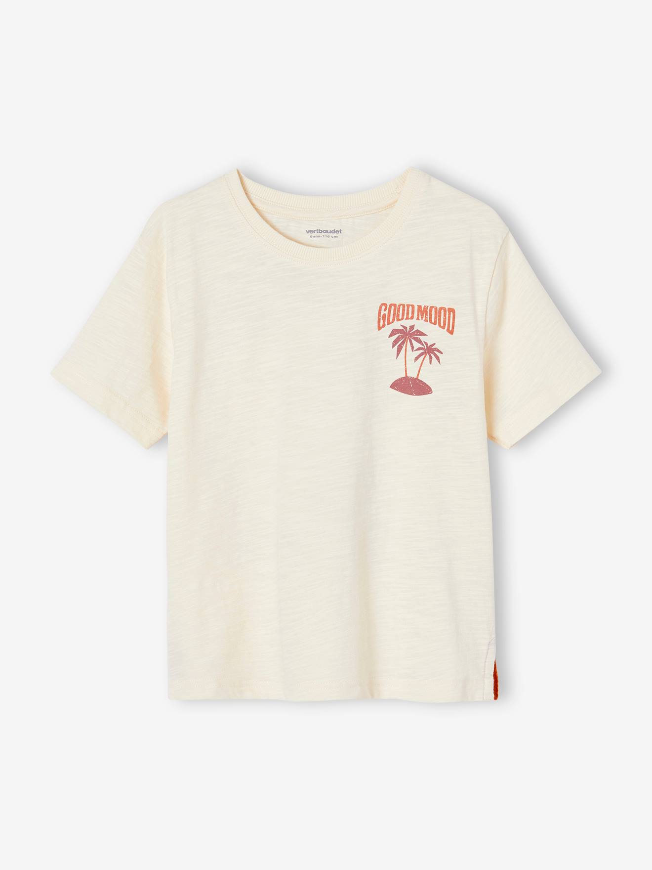Tee-shirt maxi motif palmiers dos garçon écru