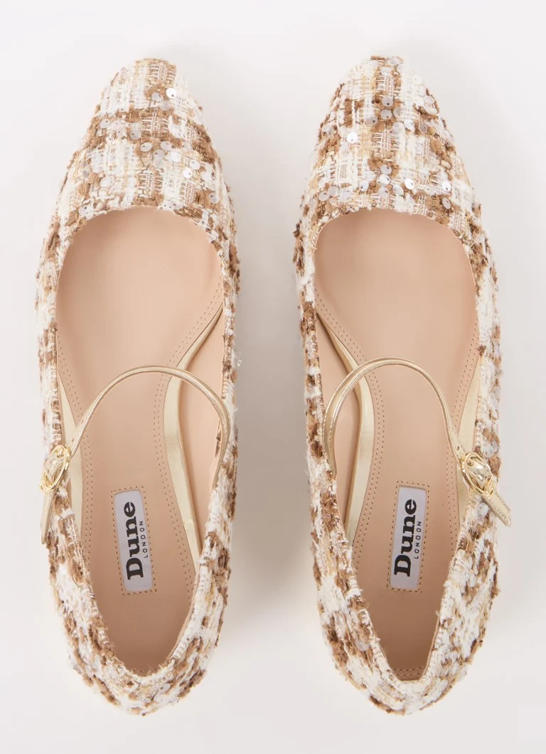 Dune London Halliee Mary Jane -ballerinat paljeteilla
