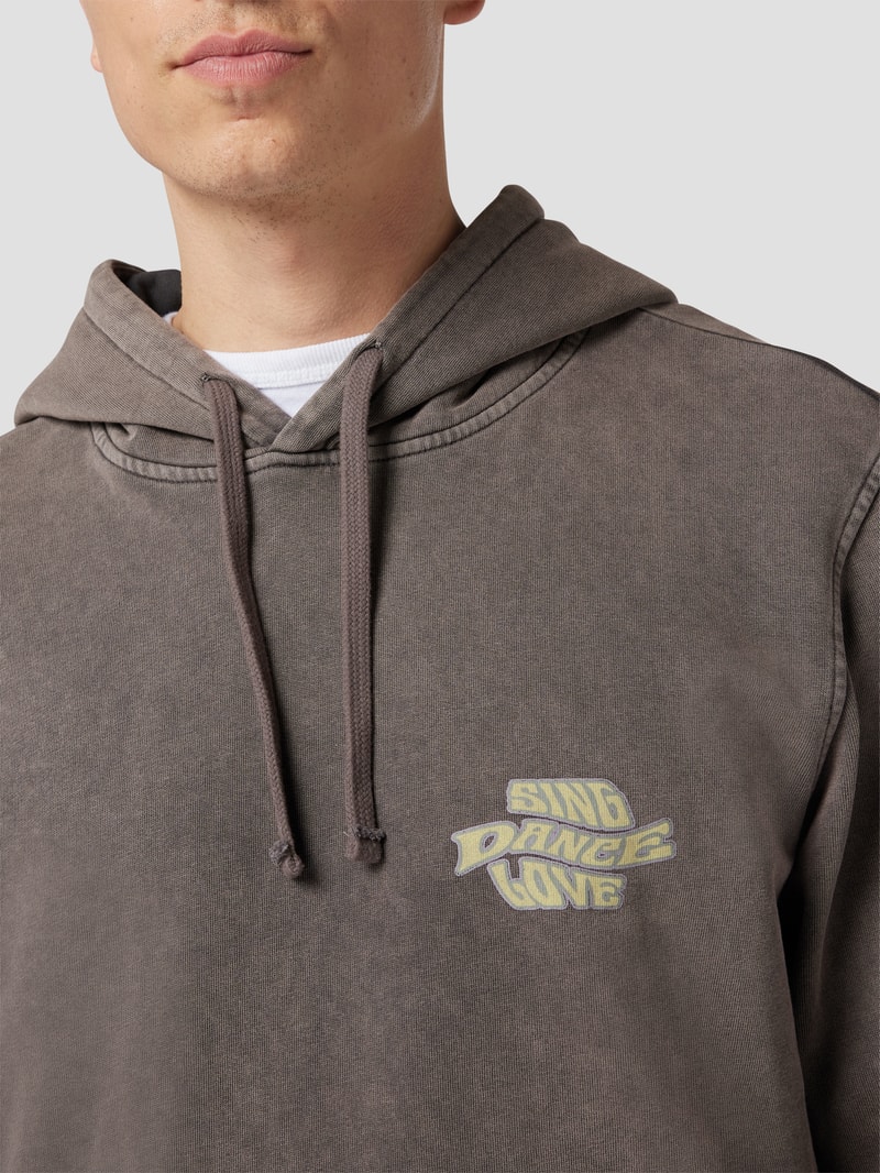Hoodie mit Statement-Print in dunkelgrau