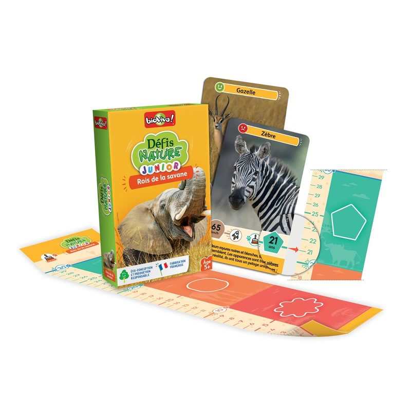 Jeu de cartes Défis nature Junior Rois de la savane Bioviva