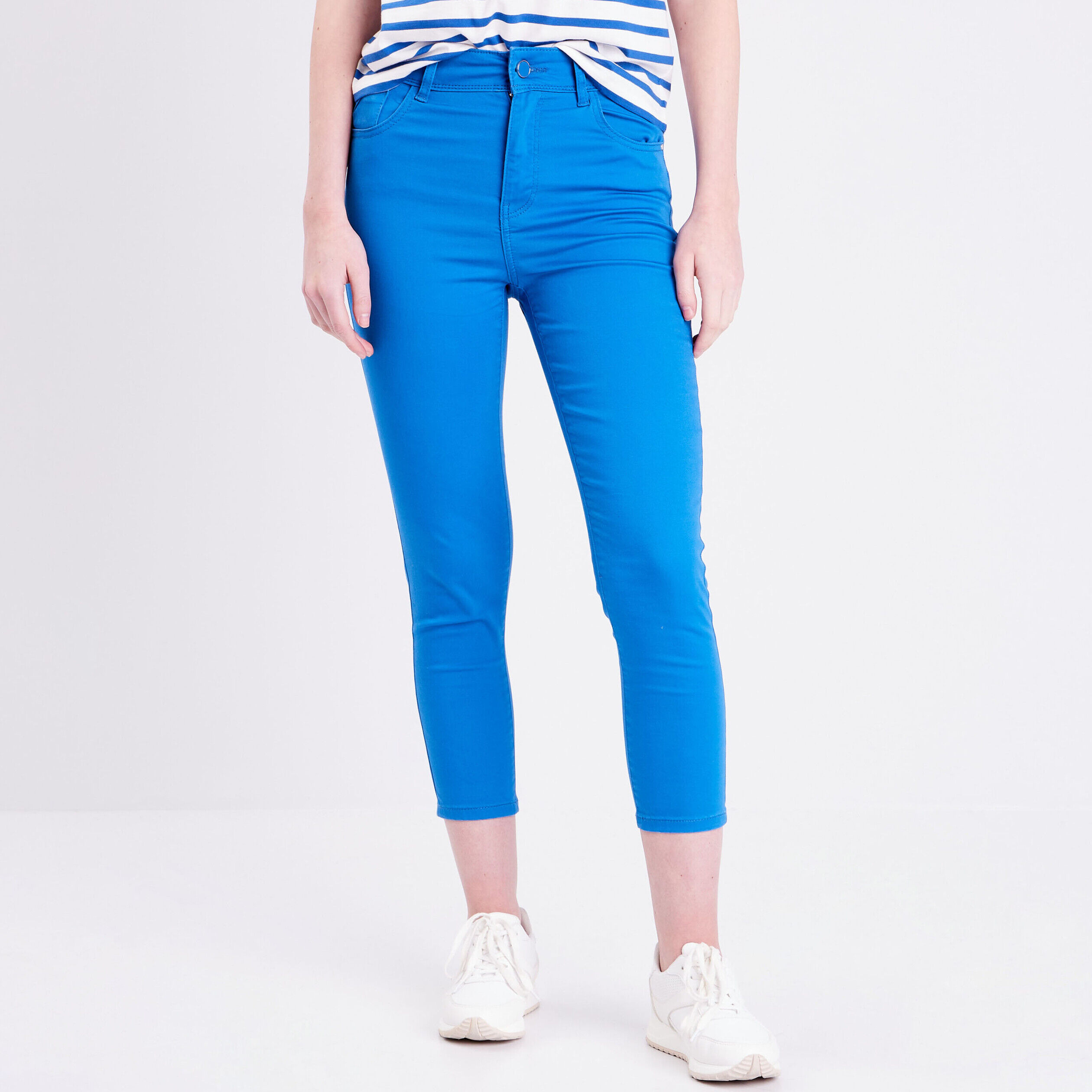 Pantalon slim push up 7/8ème bleu roi femme | Cache Cache