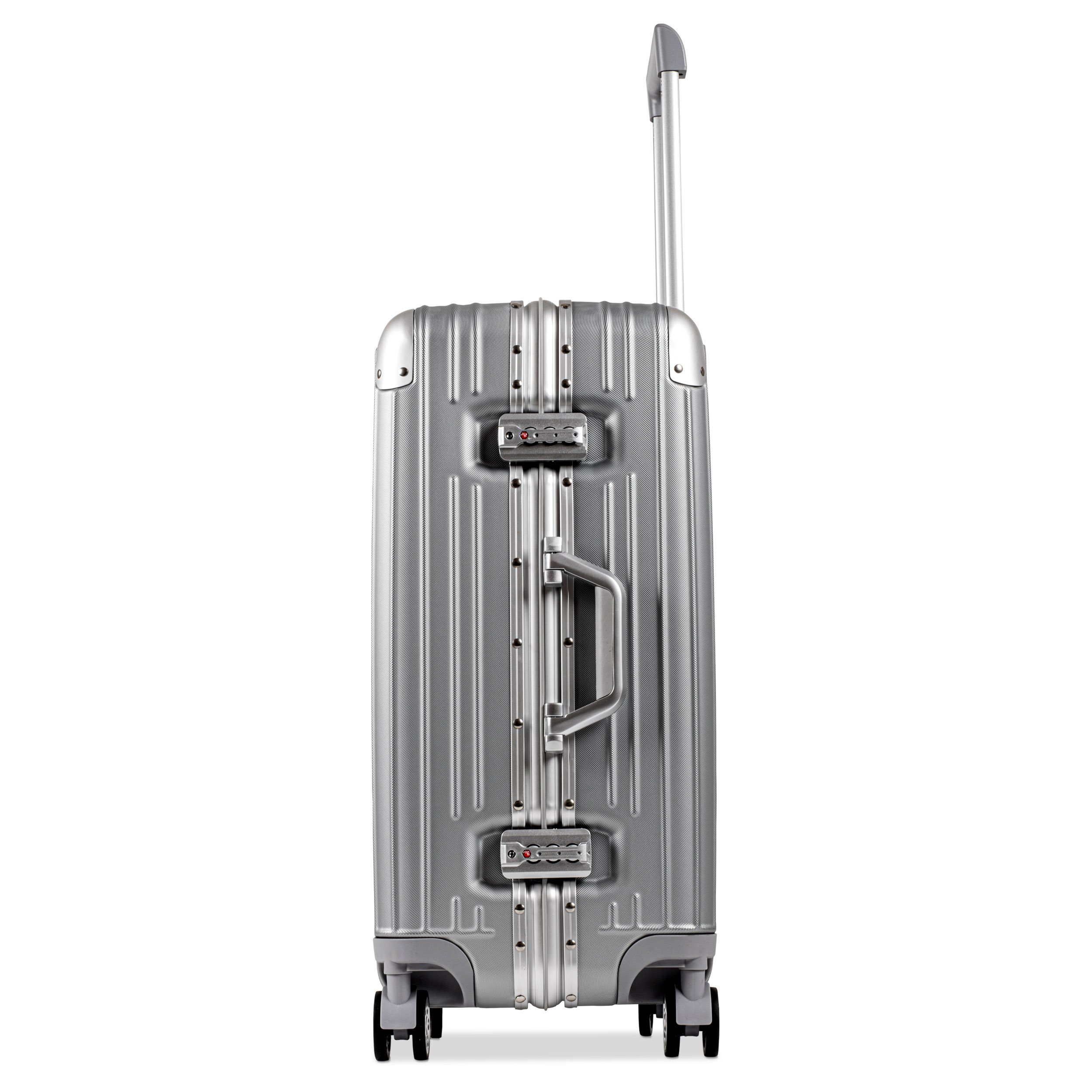 WINLIFE Koffer SPARSET Checkin-Trolley(67cm) + große Koffer(77cm) Reisekoffer, SET mit Alu-Rahmen, ABS & TSA Nummern-Schloss
