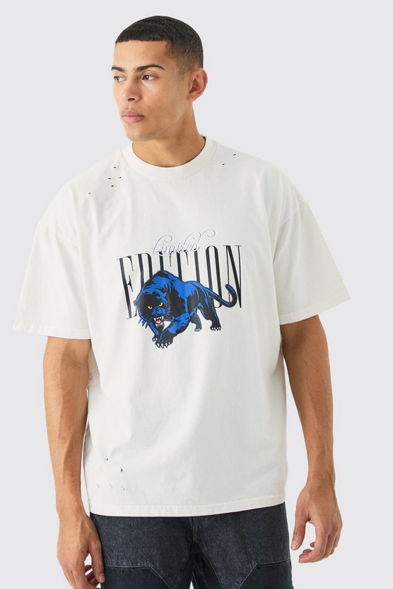 Oversize T-Shirt mit Limited Edition Panther Print