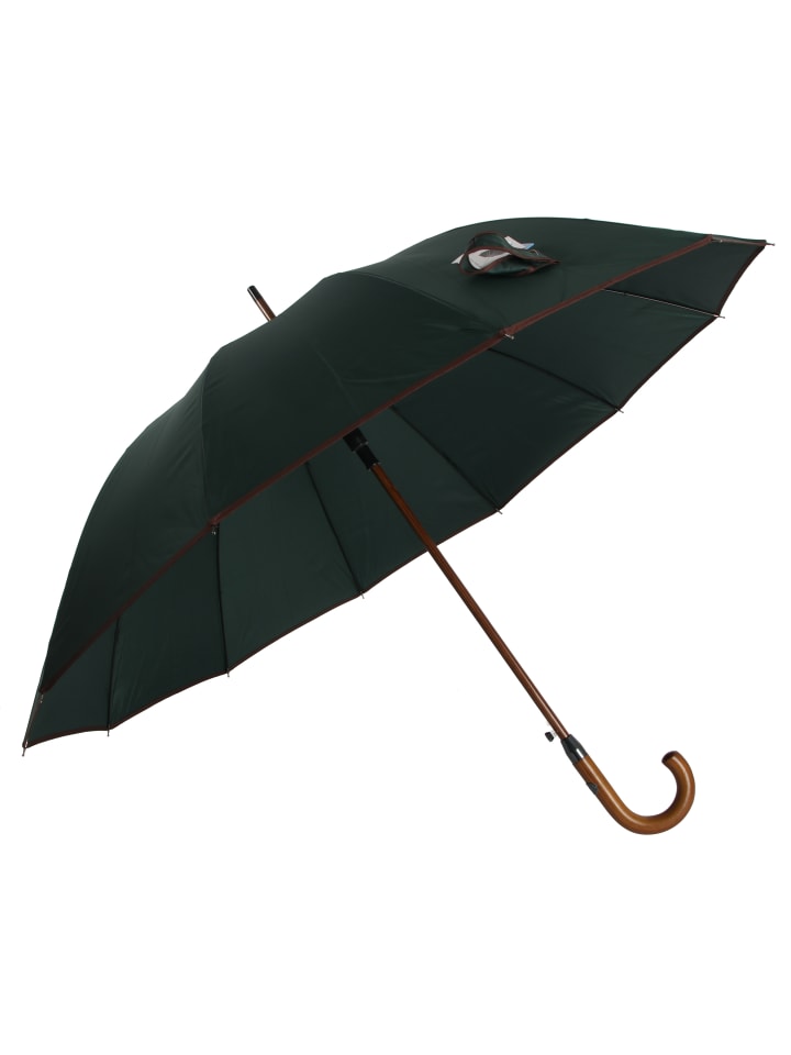 COFI 1453 Stockregenschirm Stockschirm Regenschirm Holzgriff mit Fiberglasstange in Grün günstig kaufen onesize
