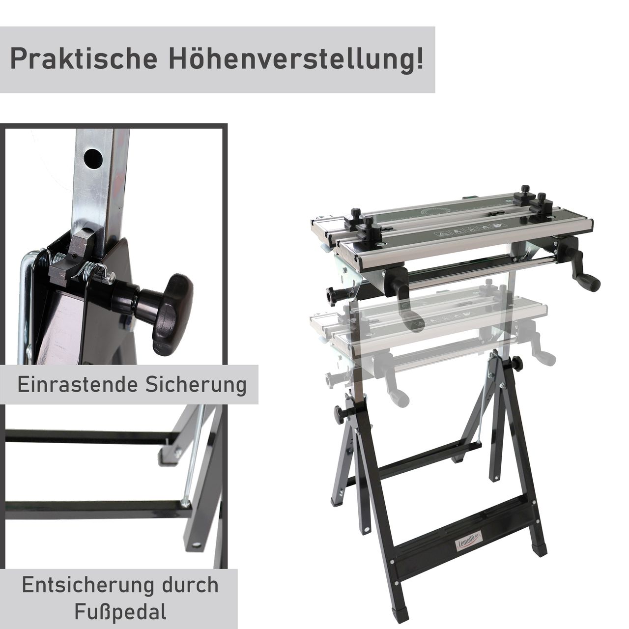 Lemodo mobile Werkbank und Spanntisch aus Stahl