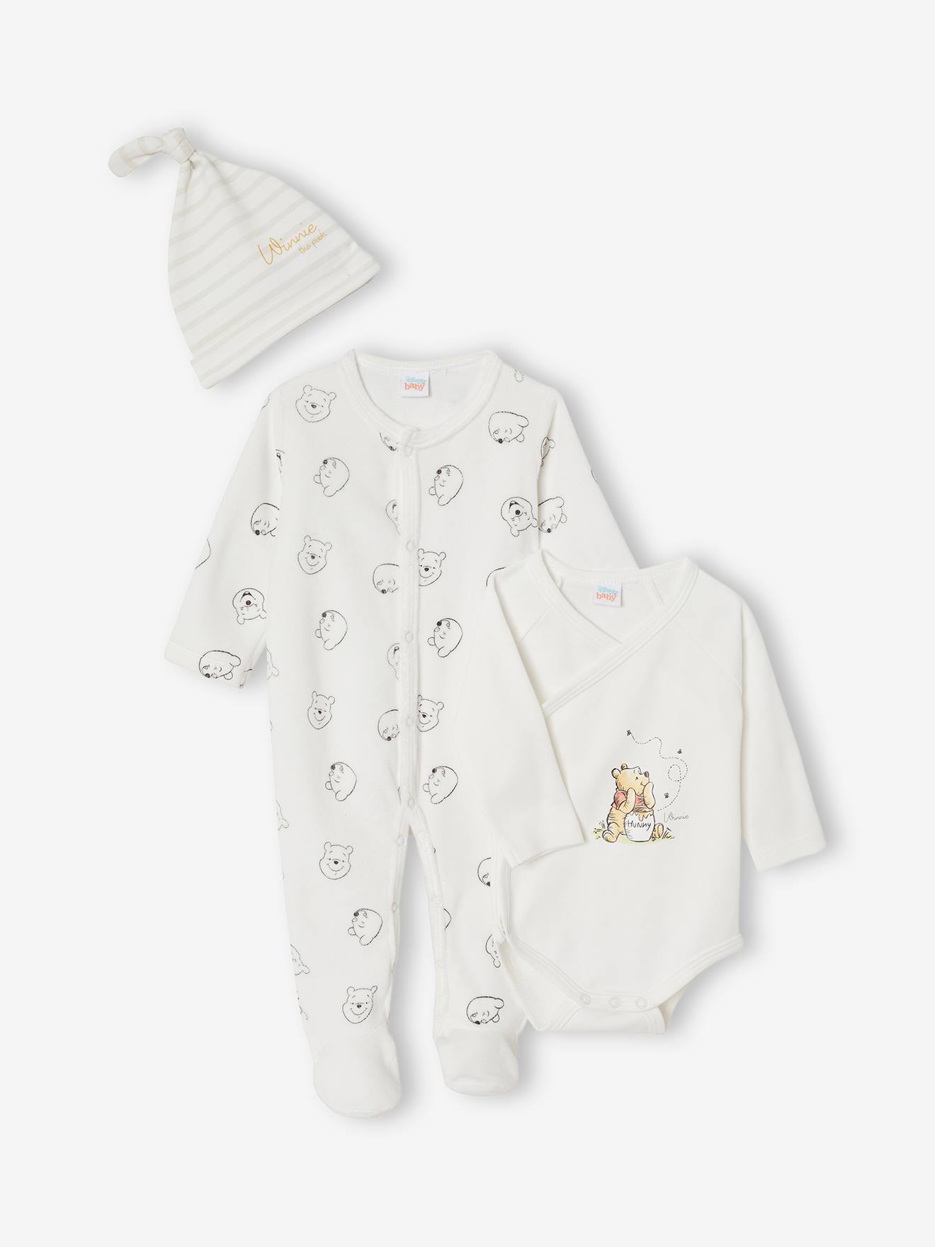 Winnie the Pooh 3-teiliges Baby-Set Disney WINNIE PUUH Oeko-Tex - wollweiß