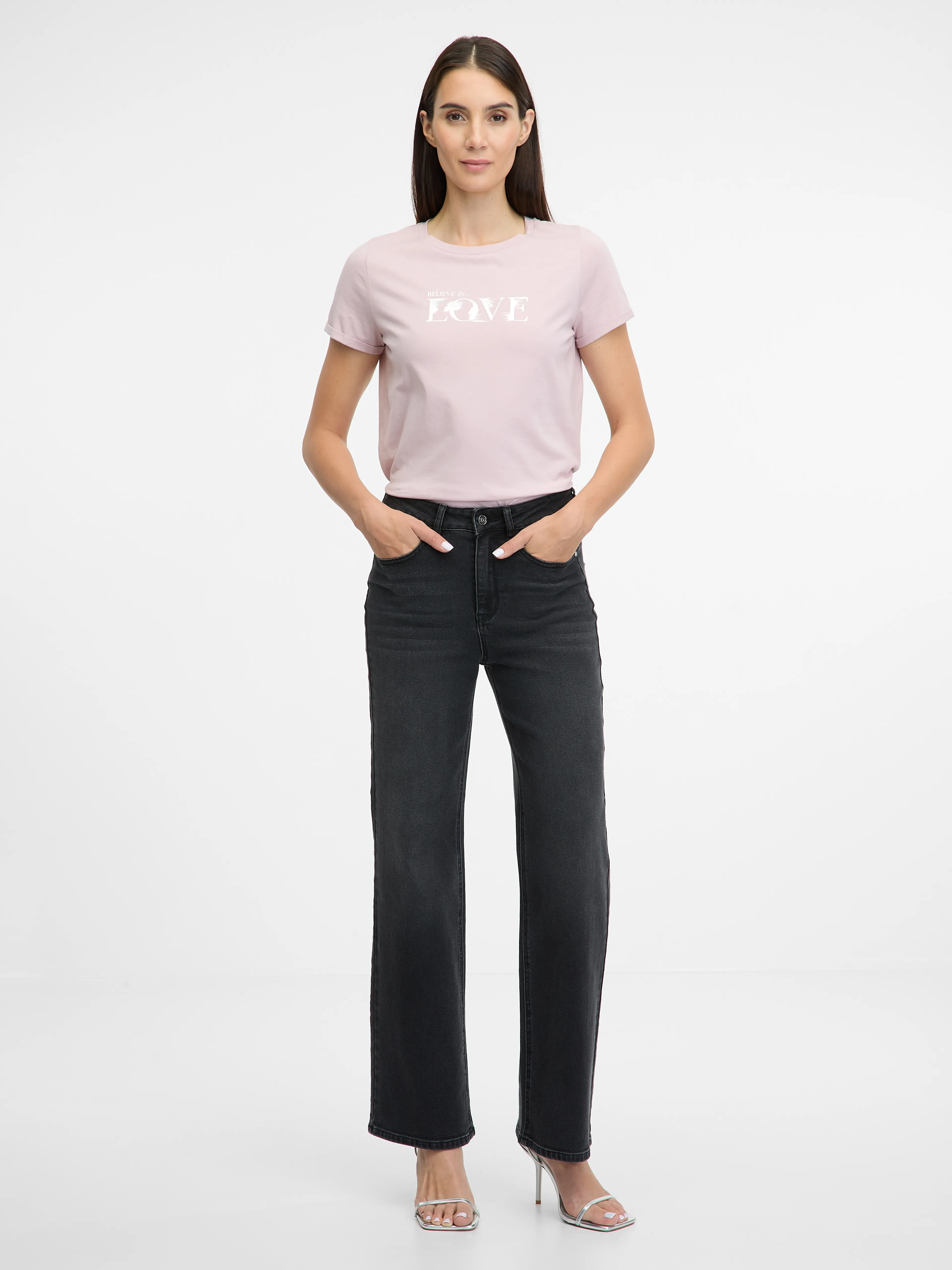 Hellrosa Damen-Kurzarm-T-Shirt ORSAY