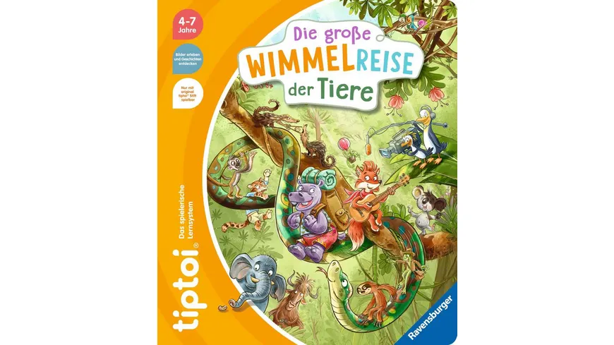 Ravensburger tiptoi - Die große Wimmelreise der Tiere, Ein tierisch verrückter Suchspaß
