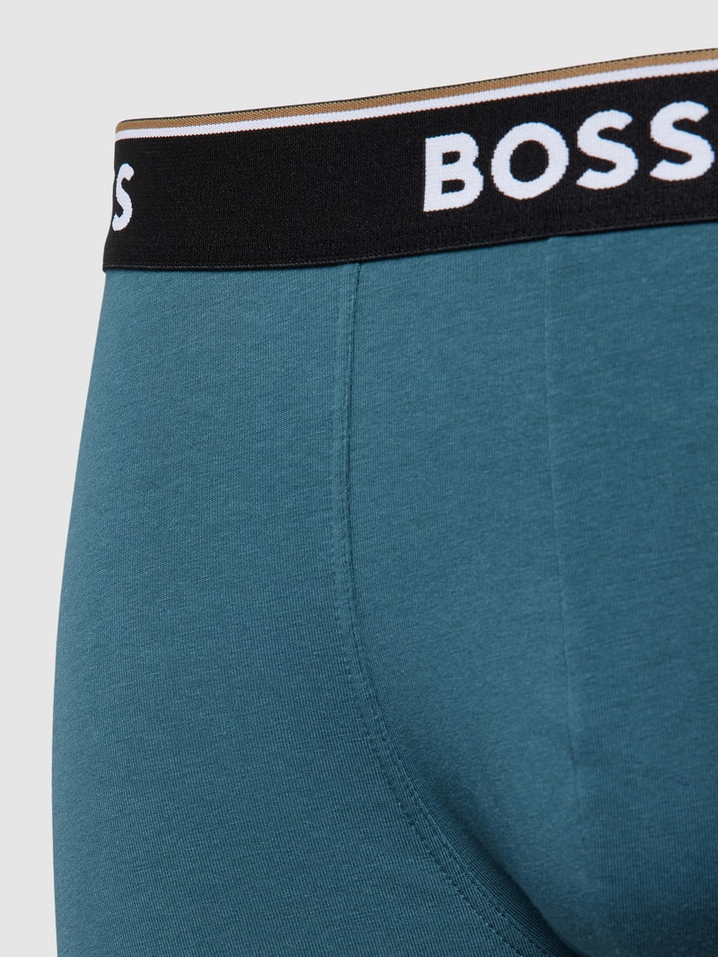 Trunks mit elastischem Label-Bund im 3er-Pack in blau
