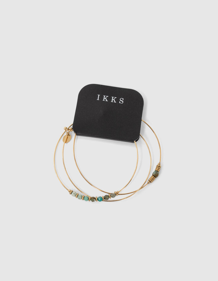 Bracelets joncs fins décor perles Femme