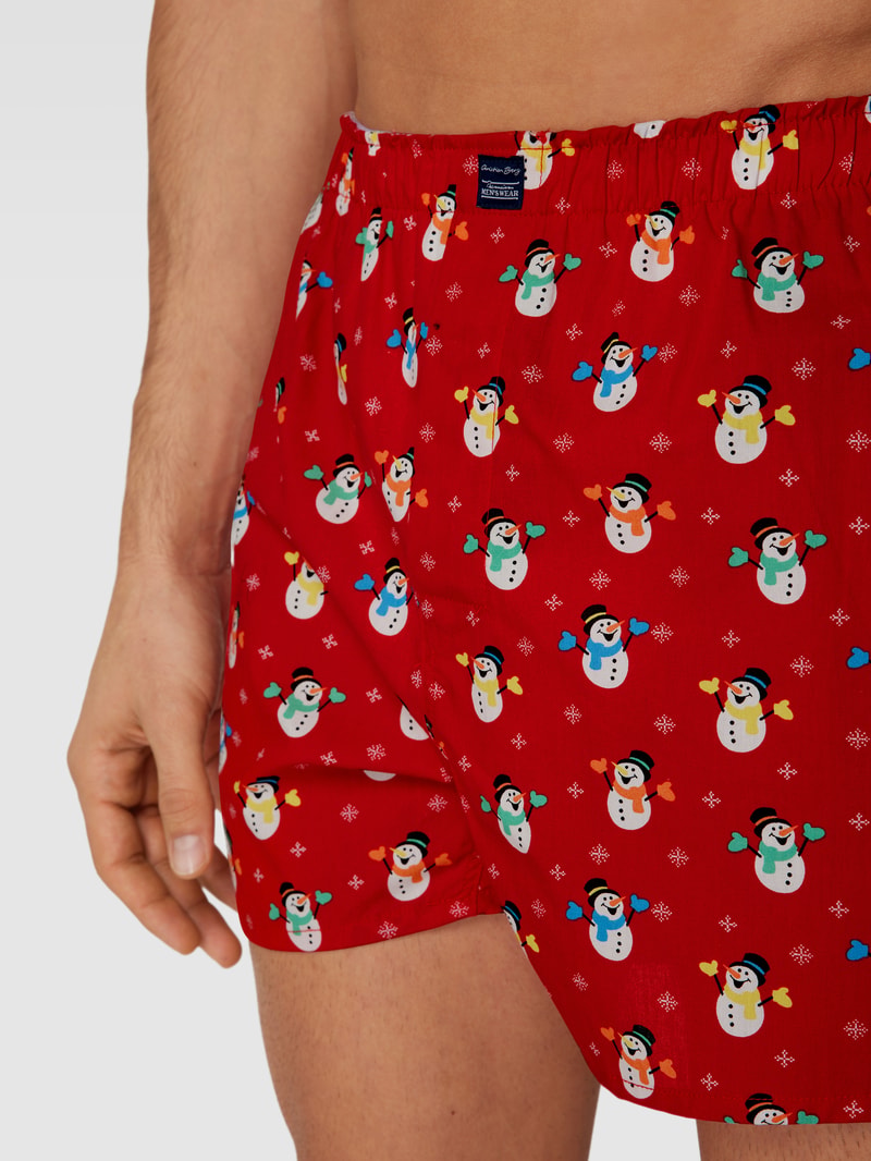 Boxershorts mit Allover-Muster in rot
