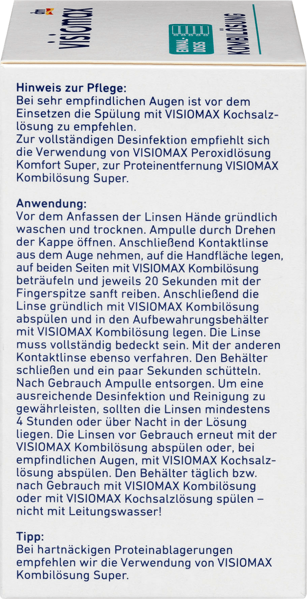 Kombilösung Einmaldosis für weiche Kontaktlinsen, mit Kontaktlinsenbehälter, 15 x 10 ml, 150 ml