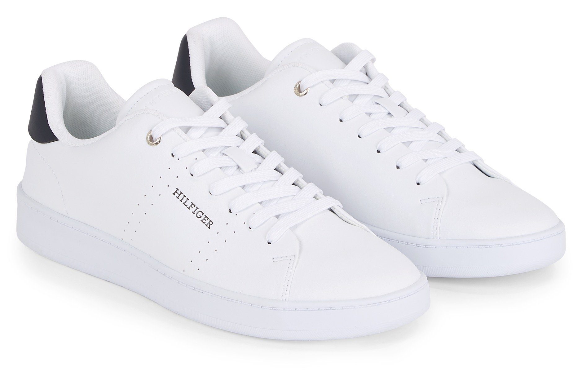 Tommy Hilfiger COURT CUP LTH PERF DETAIL Sneaker mit seitlichem Logoschriftzug