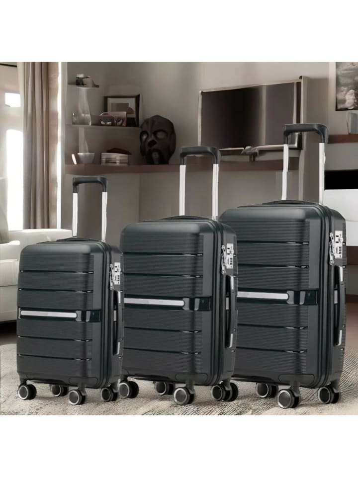 Cheffinger Reisekoffer Koffer 3 tlg Set Trolley Kofferset Handgepäck in Schwarz günstig kaufen onesize