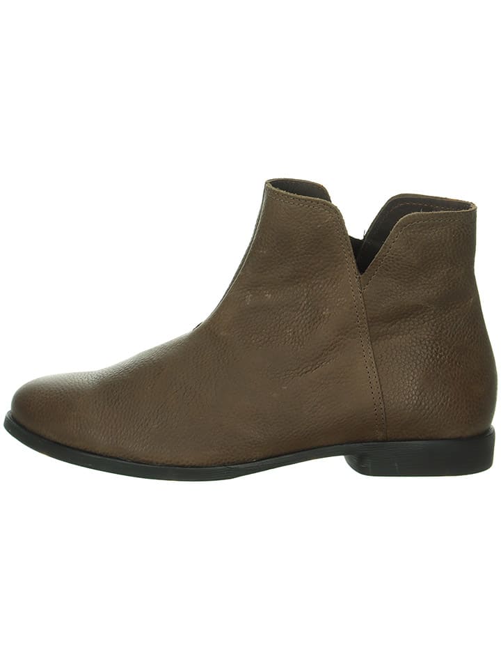 Think! Leder-Ankle-Boots in Braun günstig kaufen