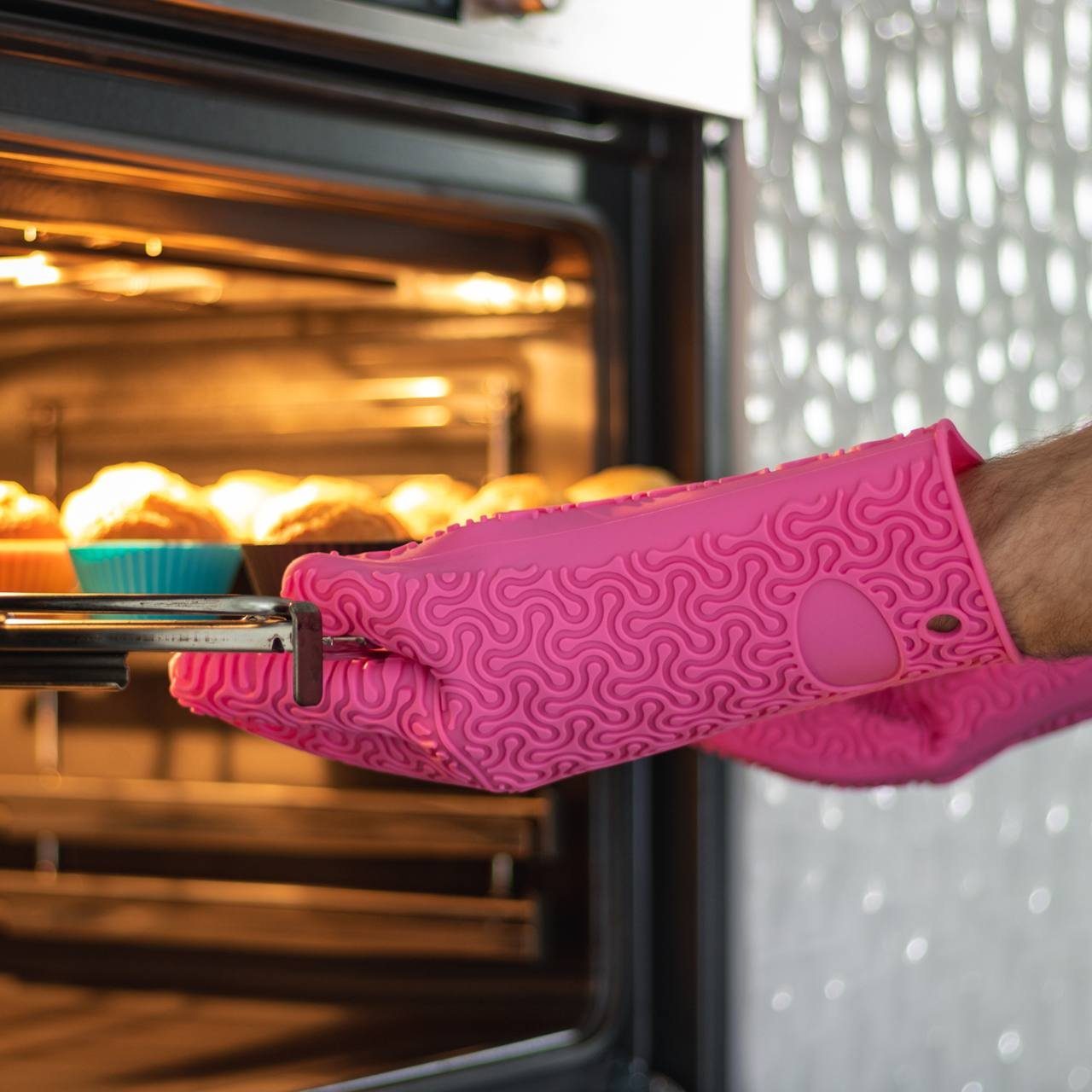 Kochblume Topfhandschuhe Silikon Handschuh, Hitzebeständig bis 230°