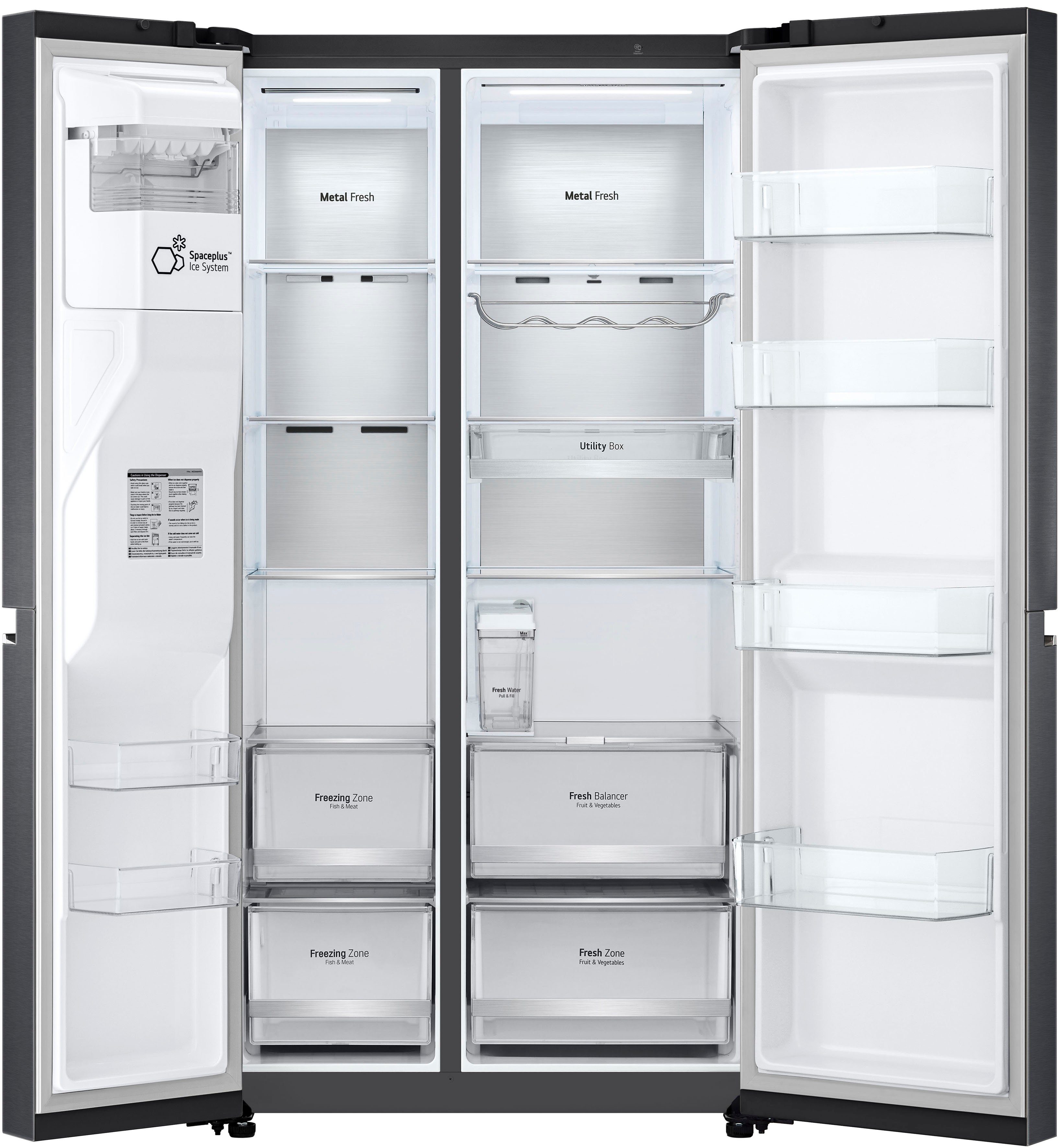LG Side-by-Side L-Serie GSLV91MCAC, 179 cm hoch, 91,3 cm breit, 4 Jahre Garantie inklusive