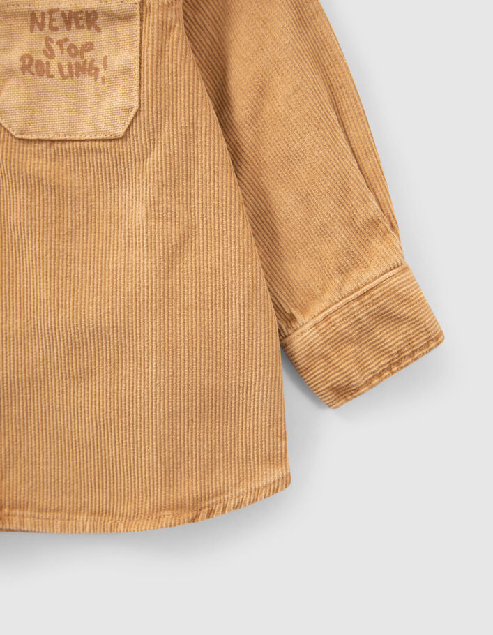 Chemise camel mix matières capuche amovible bébé garçon
