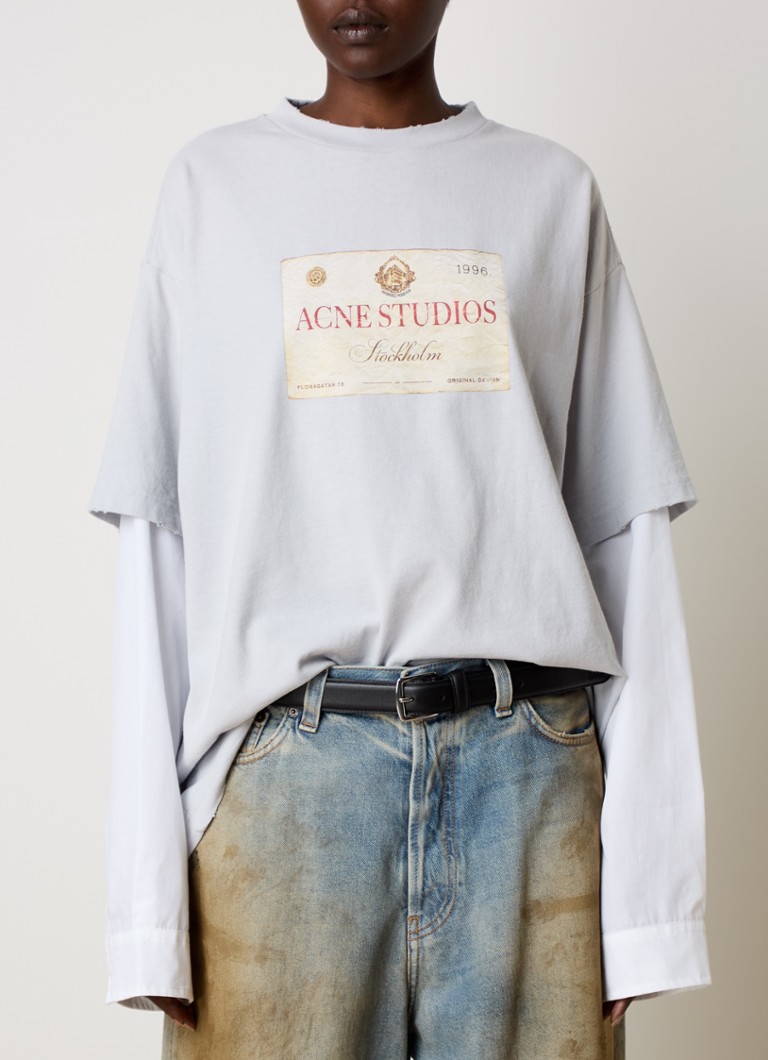 Tricou cu mânecă lungă de la Acne Studios și logo imprimat