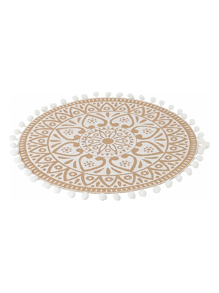 Villa d´Este 6er-Set: Tischsets in Natur/ Weiß - Ø 38 cm günstig kaufen onesize