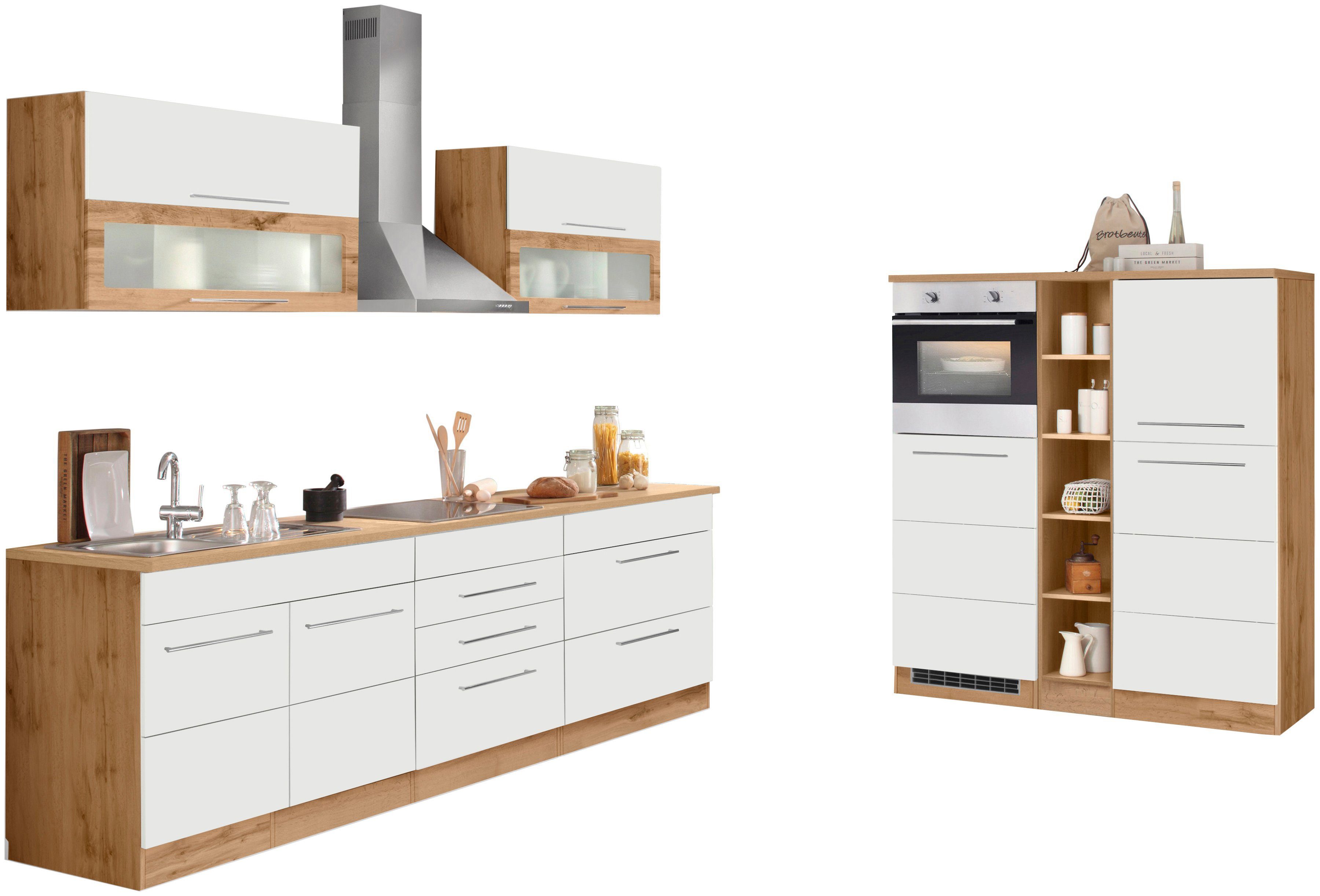 HELD MÖBEL Küchenzeile Wien, Breite 430 cm, wahlweise mit E-Geräten und Induktion