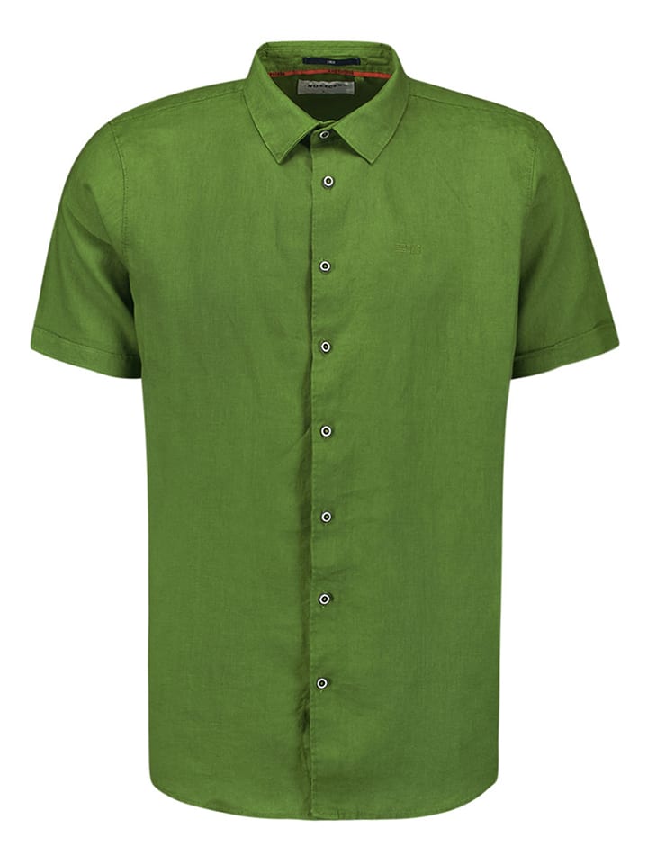 No Excess Leinen-Hemd in Grün günstig kaufen